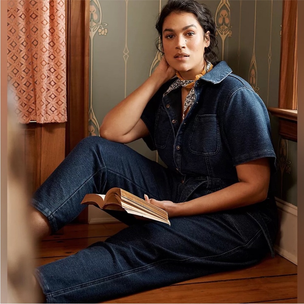 Anthropologie Pilcro Denim Short Sleeve Jumpsuit